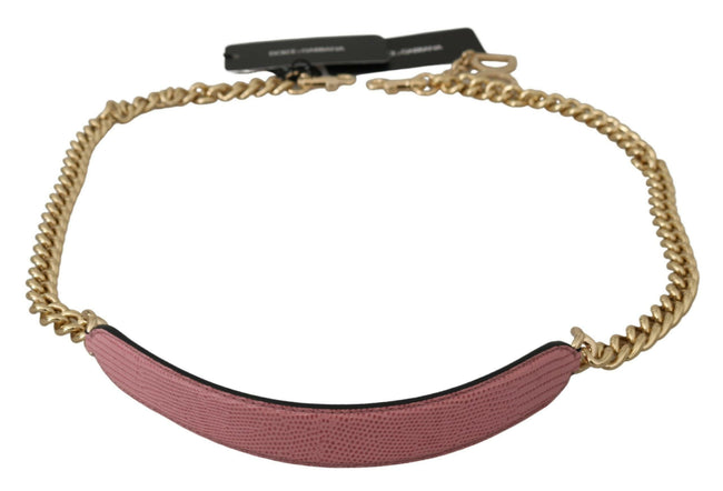 Dolce & Gabbana Pink Leather Gold Chain Accessory Shoulder Strap - GENUINE AUTHENTIC BRAND LLC  