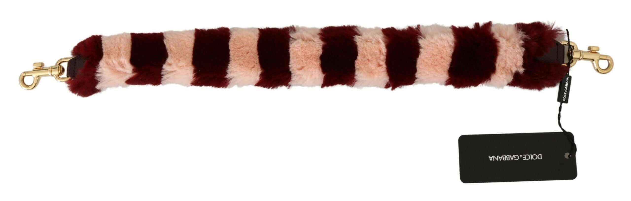 Dolce & Gabbana Pink Red Lapin Fur Accessory Shoulder Strap - GENUINE AUTHENTIC BRAND LLC  