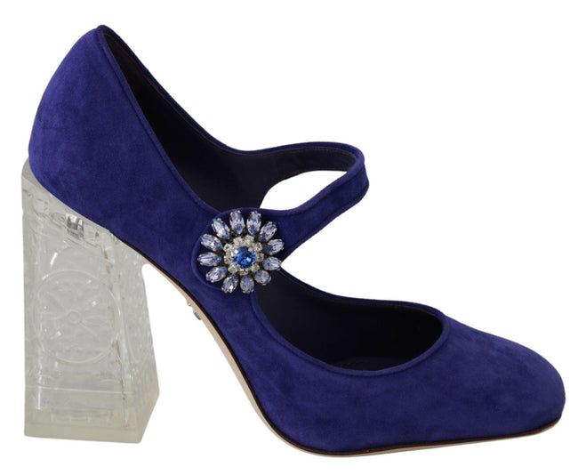 Dolce & Gabbana Purple Suede Crystal Pumps Heels Shoes - GENUINE AUTHENTIC BRAND LLC  