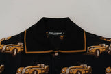 Dolce & Gabbana Black Car Print Short Sleeve Polo T-shirt - GENUINE AUTHENTIC BRAND LLC  