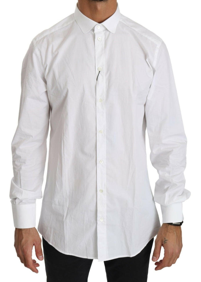 Dolce & Gabbana White Cotton Long Sleeve Top Shirt - GENUINE AUTHENTIC BRAND LLC  