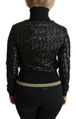 Dolce & Gabbana Black Sequined Knitted Turtle Neck Sweater - GENUINE AUTHENTIC BRAND LLC  