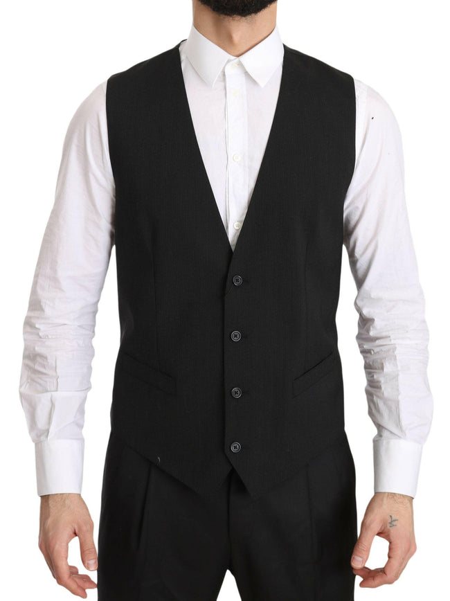Dolce & Gabbana Elegant Gray Formal Vest - Regular Fit.