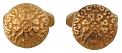 Dolce & Gabbana Gold Plated Brass Round Pin Men Cufflinks - GENUINE AUTHENTIC BRAND LLC  