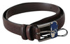 Costume National Brown Genuine Leather Silver Buckle Belt - GENUINE AUTHENTIC BRAND LLC  