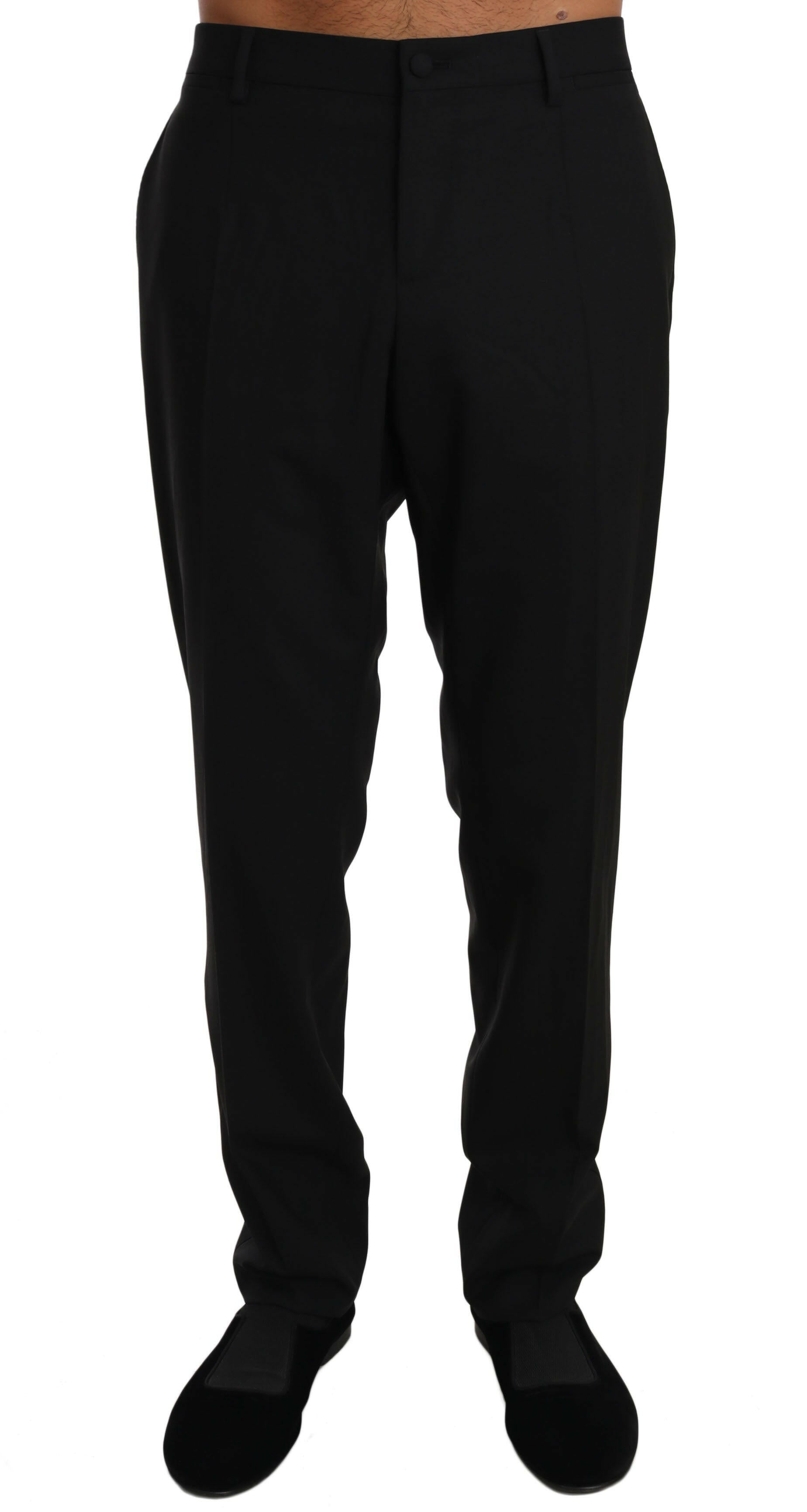 Dolce & Gabbana Black Wool Stretch Dress Trousers Pants - GENUINE AUTHENTIC BRAND LLC  