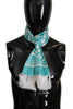 Dolce & Gabbana Blue Whale Printed Shawl Wrap Fringe Silk Teal Scarf - GENUINE AUTHENTIC BRAND LLC  