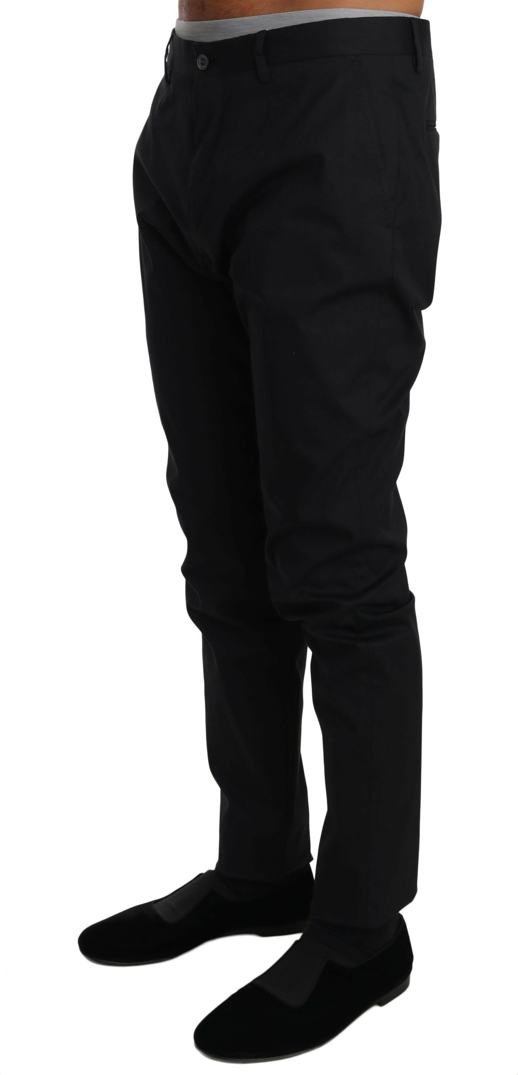 Dolce & Gabbana Black Cotton Stretch Formal Trousers Pants - GENUINE AUTHENTIC BRAND LLC  