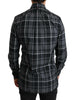 Dolce & Gabbana Gray Checkered Heart Collar MARTINI Shirt - GENUINE AUTHENTIC BRAND LLC  