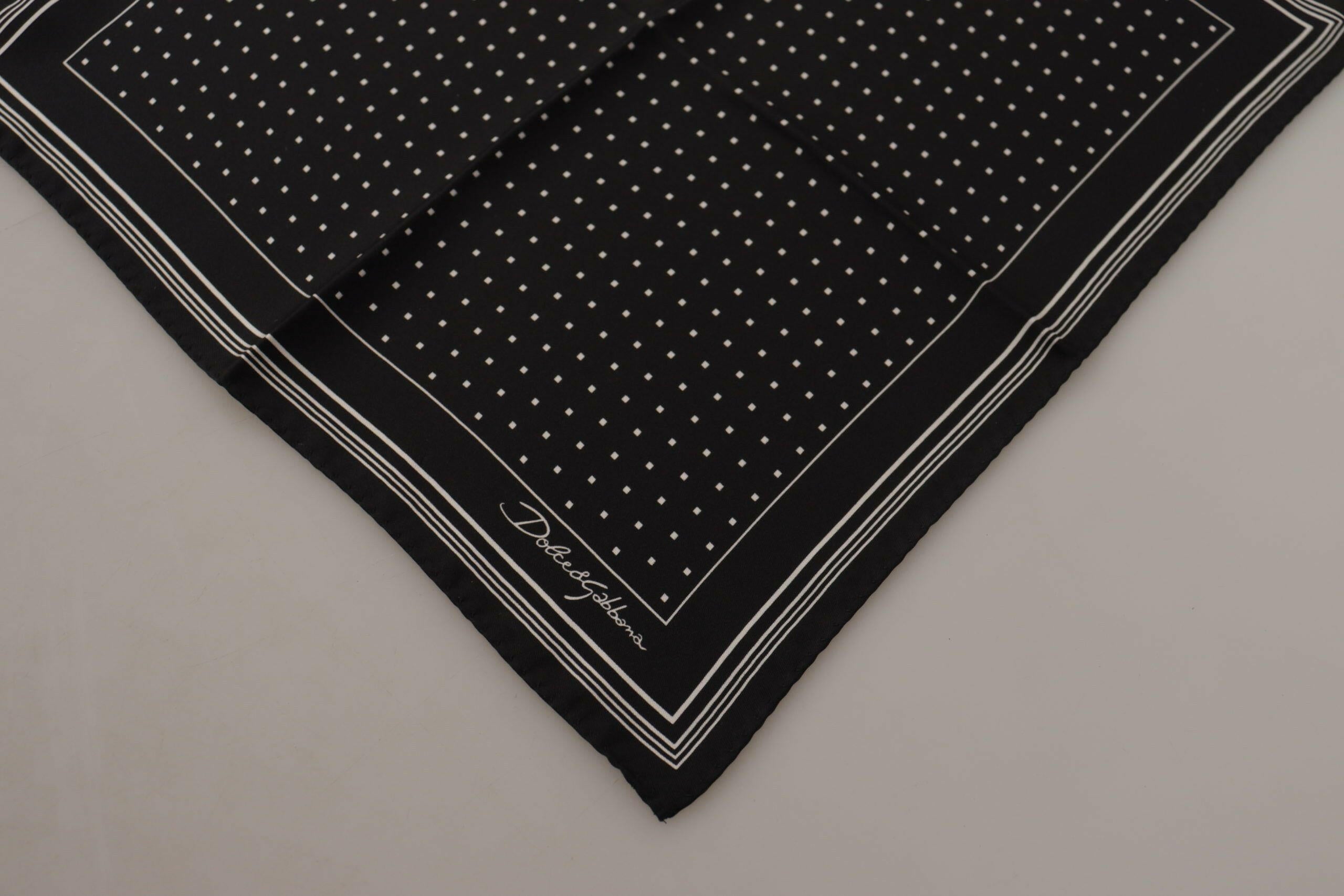 Dolce & Gabbana Black Polka Dots DG Logo Square Handkerchief - GENUINE AUTHENTIC BRAND LLC  