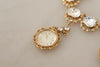 Dolce & Gabbana Gold Clock Statement Crystal Chain Necklace - GENUINE AUTHENTIC BRAND LLC  