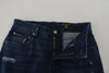 Dolce & Gabbana Blue Cotton Skinny Tattered Denim Jeans - GENUINE AUTHENTIC BRAND LLC  
