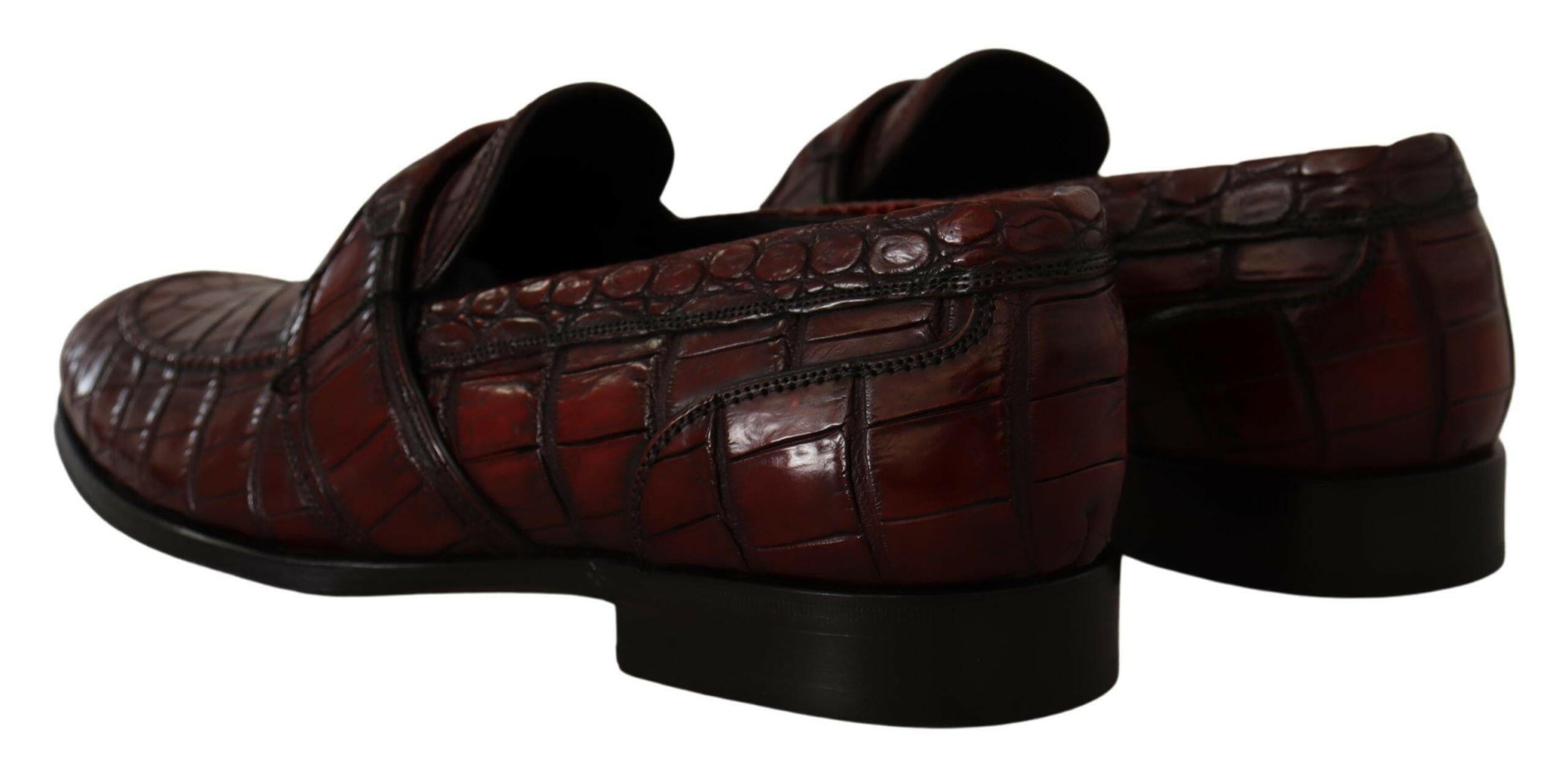 Dolce & Gabbana Bordeaux Exotic Leather Dress Derby  Shoes - GENUINE AUTHENTIC BRAND LLC  