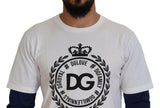 Dolce & Gabbana White Blue DG Crown Pullover Sweater - GENUINE AUTHENTIC BRAND LLC  