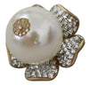 Dolce & Gabbana Gold Tone Maxi Faux Pearl Floral Clip-on Jewelry Earrings - GENUINE AUTHENTIC BRAND LLC  