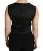 Dolce & Gabbana Black Dotted Waistcoat Vest Blouse Top - GENUINE AUTHENTIC BRAND LLC  