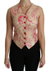 Dolce & Gabbana Pink Gold Brocade Waistcoat Vest Blouse Top - GENUINE AUTHENTIC BRAND LLC  