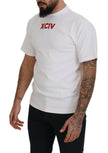 GCDS White Logo Print Cotton Short Sleeves T-shirt - GENUINE AUTHENTIC BRAND LLC  