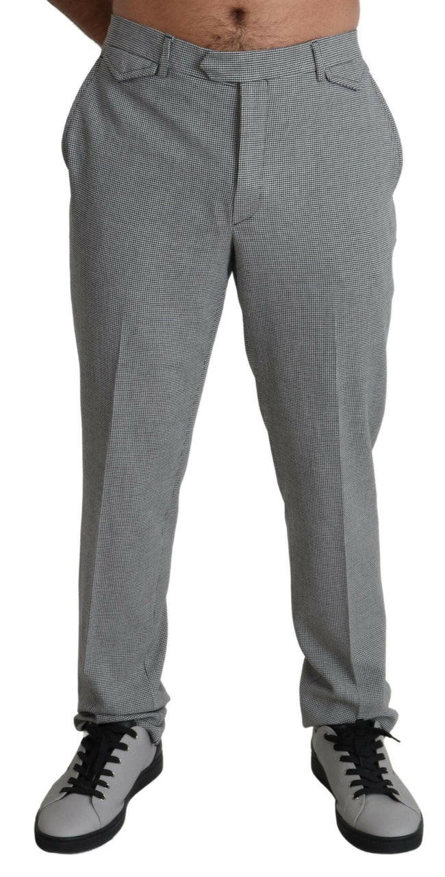 BENCIVENGA Gray Wool Checkered Dress Men Formal Trouser Pants - GENUINE AUTHENTIC BRAND LLC  