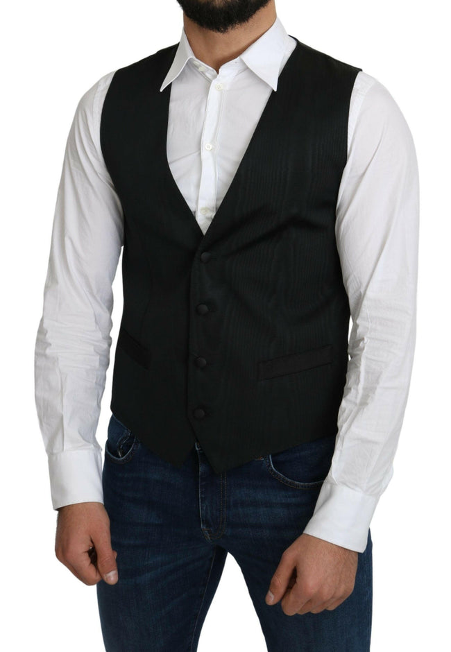 Dolce & Gabbana Gray 100% Silk Formal Coat Vest - GENUINE AUTHENTIC BRAND LLC  