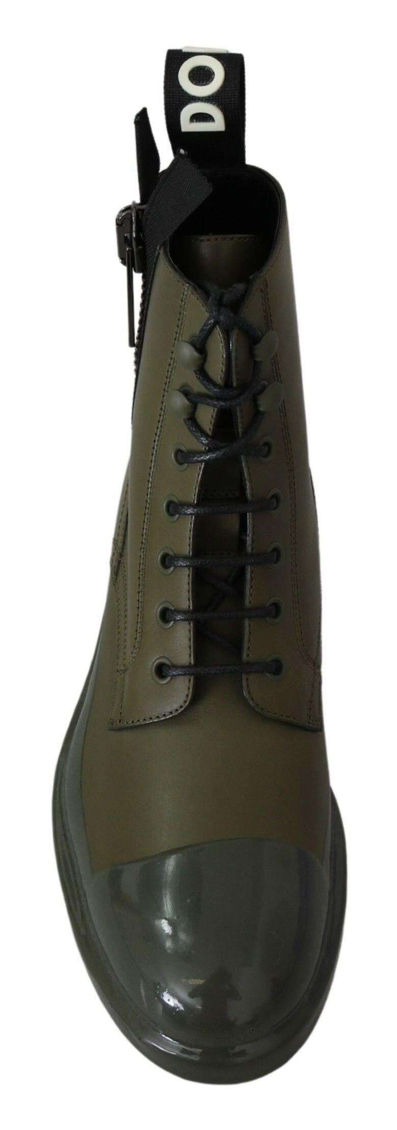 Dolce & Gabbana Green Leather Boots Zipper Mens Shoes - GENUINE AUTHENTIC BRAND LLC  