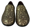 Dolce & Gabbana Gold Jacquard Flats Mens Loafers Shoes - GENUINE AUTHENTIC BRAND LLC  