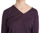 BYBLOS Purple V-neck Long Sleeve Pullover Top - GENUINE AUTHENTIC BRAND LLC  