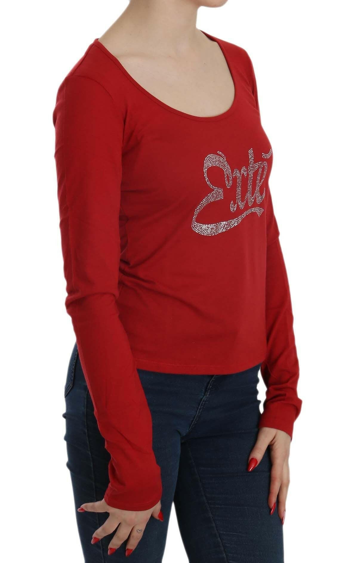 Exte Red Crystal Embellished Long Sleeve Blouse - GENUINE AUTHENTIC BRAND LLC  