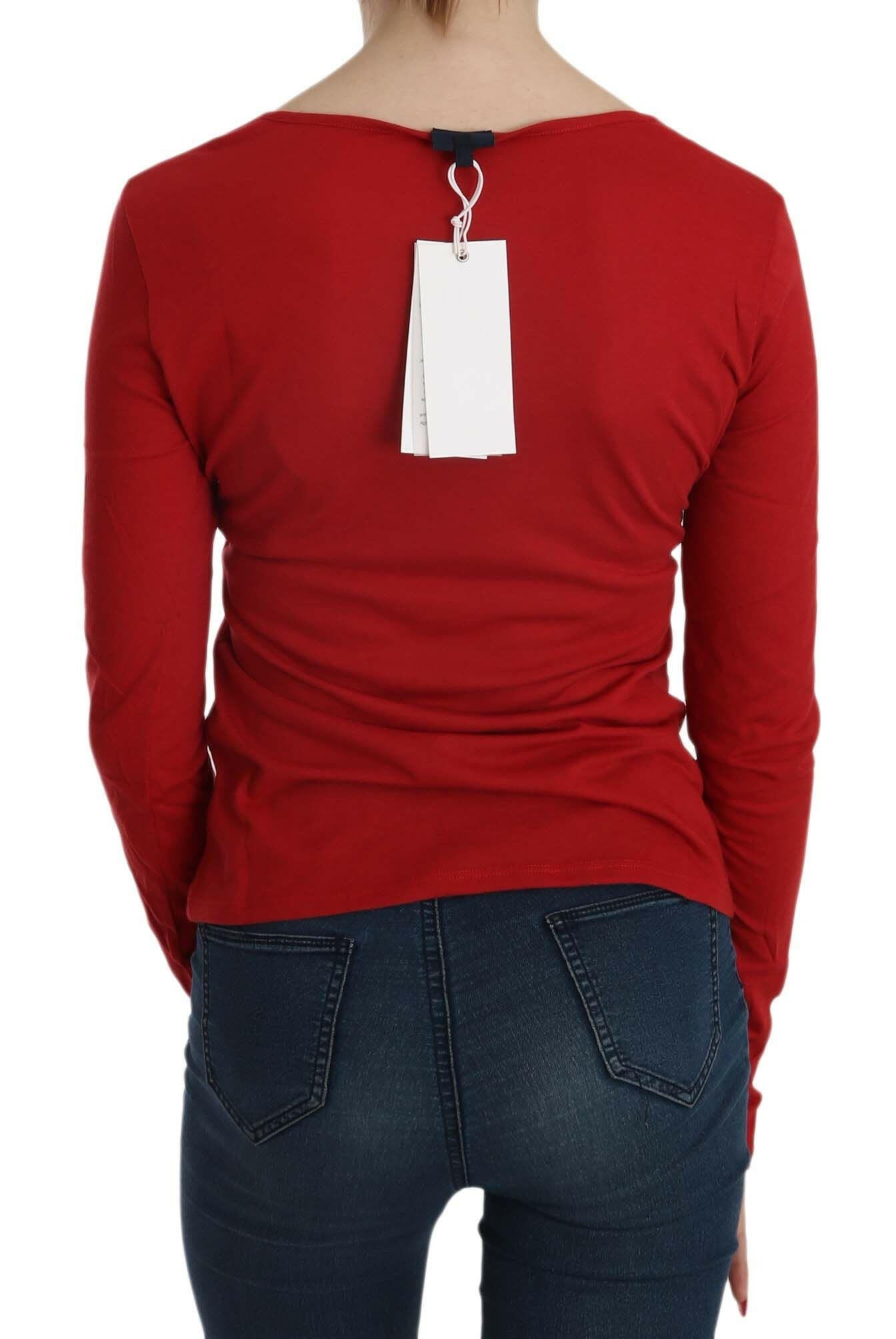 Exte Red Crystal Embellished Long Sleeve Blouse - GENUINE AUTHENTIC BRAND LLC  