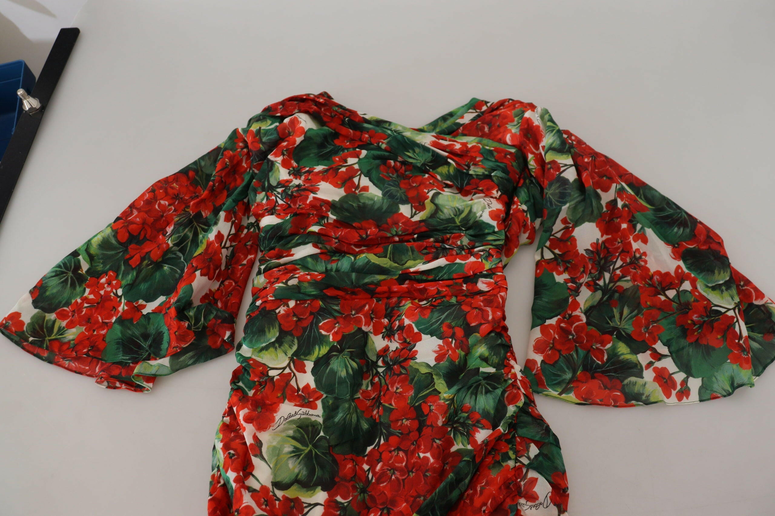 Dolce & Gabbana Multicolor Geranium Silk Sheath Midi Dress - GENUINE AUTHENTIC BRAND LLC  