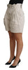 Dolce & Gabbana Beige Cotton Pleated High Waist Casual Shorts - GENUINE AUTHENTIC BRAND LLC  