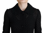 Dolce & Gabbana Black Button Down Long Blazer Cotton Jacket - GENUINE AUTHENTIC BRAND LLC  