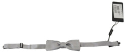 Dolce & Gabbana Gray Silk Adjustable Men Neck Papillon Bow Tie - GENUINE AUTHENTIC BRAND LLC  