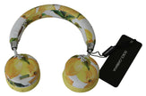 Dolce & Gabbana White Yellow Lemon Print Headset Headphones - GENUINE AUTHENTIC BRAND LLC  