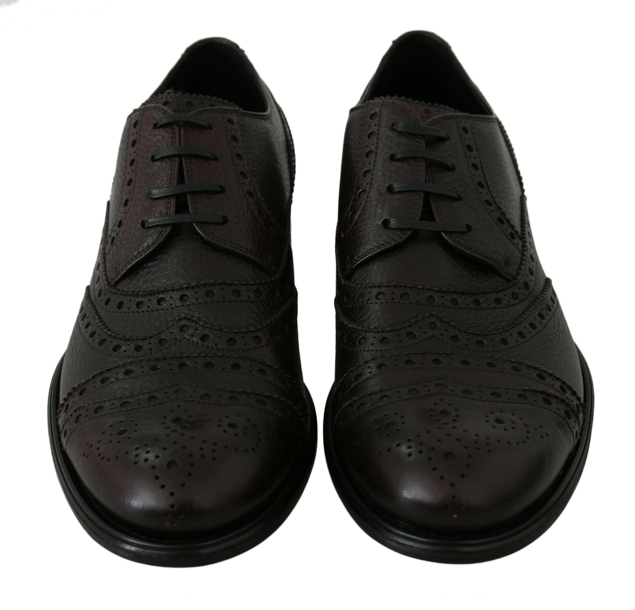 Dolce & Gabbana Brown Leather Brogue Derby Dress Shoes - GENUINE AUTHENTIC BRAND LLC  