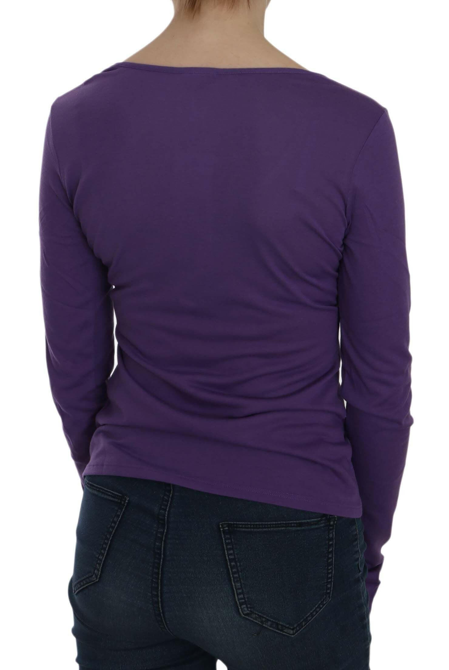 Exte Purple Crystal Embellished Long Sleeve Casual Top - GENUINE AUTHENTIC BRAND LLC  