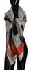 Costume National Gray Red Shawl Foulard Wrap Scarf - GENUINE AUTHENTIC BRAND LLC  