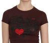 Exte Brown Hearts Short Sleeve Casual T-shirt Top - GENUINE AUTHENTIC BRAND LLC  