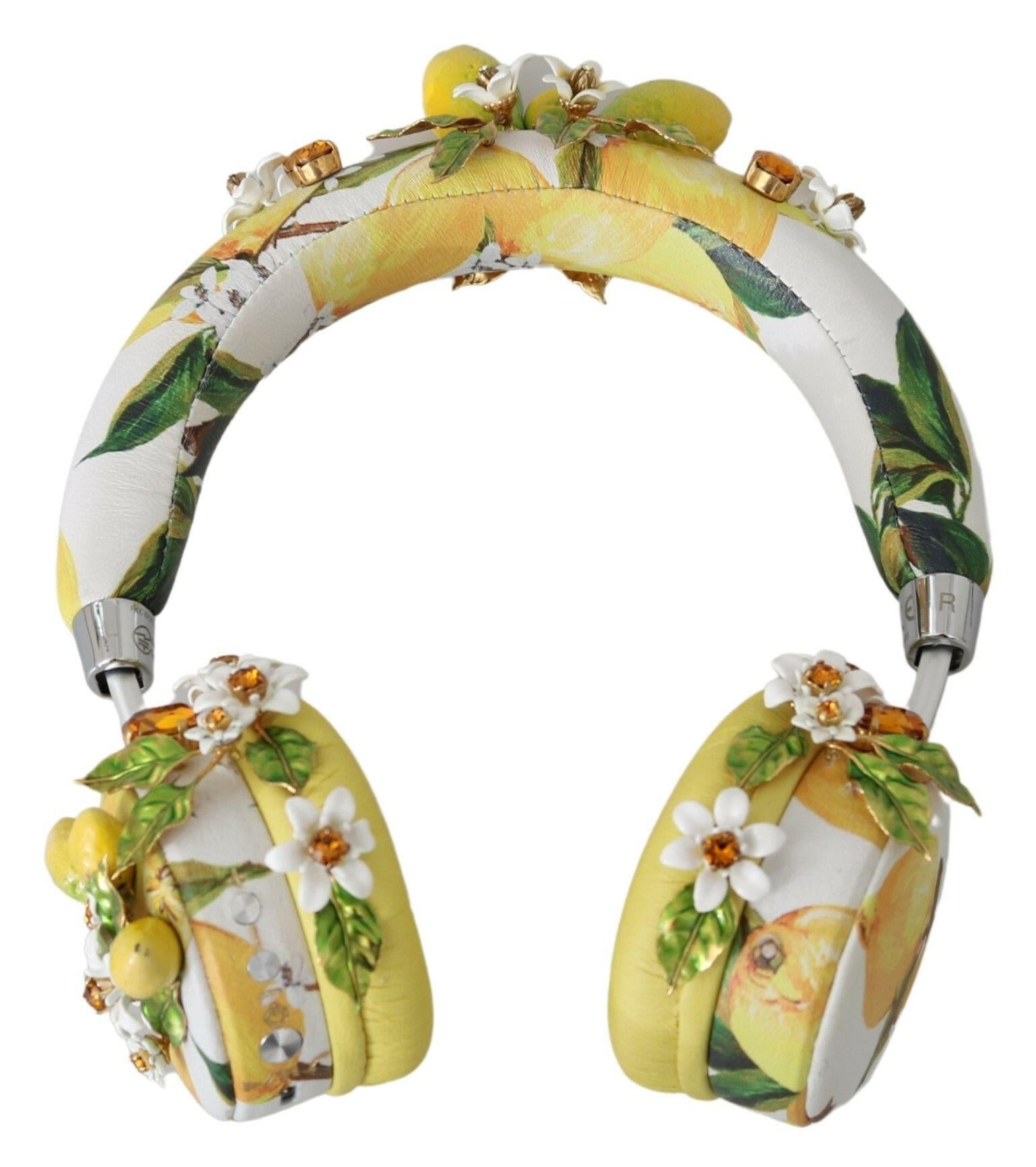 Dolce & Gabbana Yellow Lemon Crystal Floral Headset Headphones - GENUINE AUTHENTIC BRAND LLC  