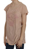 PINK MEMORIES Pink Cream Lace Short Sleeve Shirt Top Cotton Blouse - GENUINE AUTHENTIC BRAND LLC  