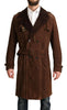Dolce & Gabbana Brown Leather Long Trench Coat Men Jacket - GENUINE AUTHENTIC BRAND LLC  