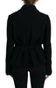Dolce & Gabbana Black Wool Coat Blazer Wrap Jacket - GENUINE AUTHENTIC BRAND LLC  