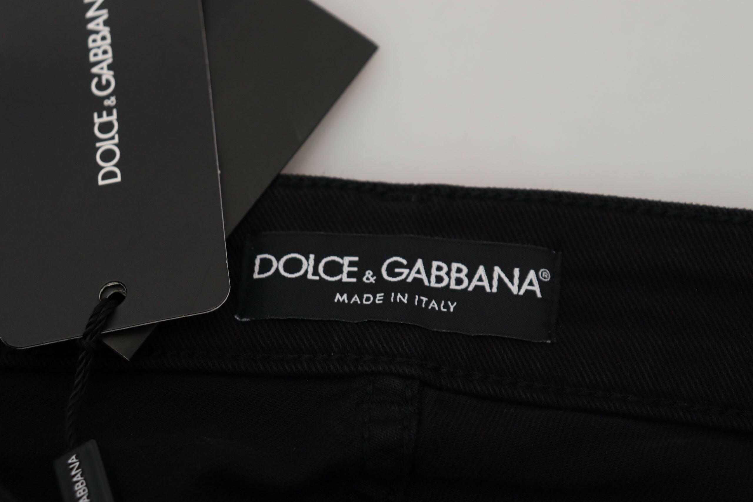 Dolce & Gabbana Black Cotton Skinny Mid Waist Denim Jeans - GENUINE AUTHENTIC BRAND LLC  