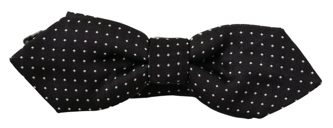Dolce & Gabbana Black White Polka Dot Adjustable Neck Papillon Bow Tie - GENUINE AUTHENTIC BRAND LLC  