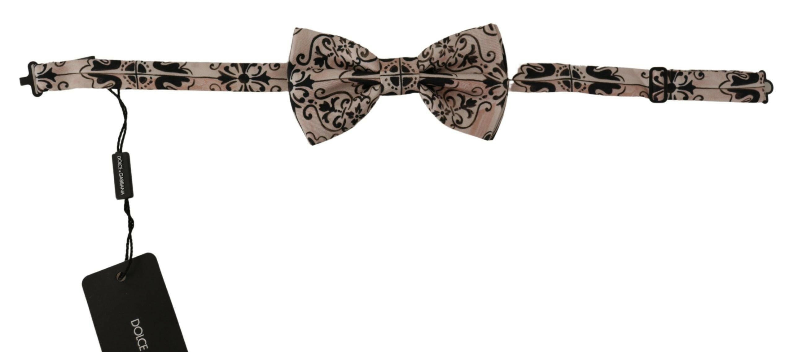 Dolce & Gabbana Multicolor Pattern 100% Silk Neck Papillon Bow Tie - GENUINE AUTHENTIC BRAND LLC  