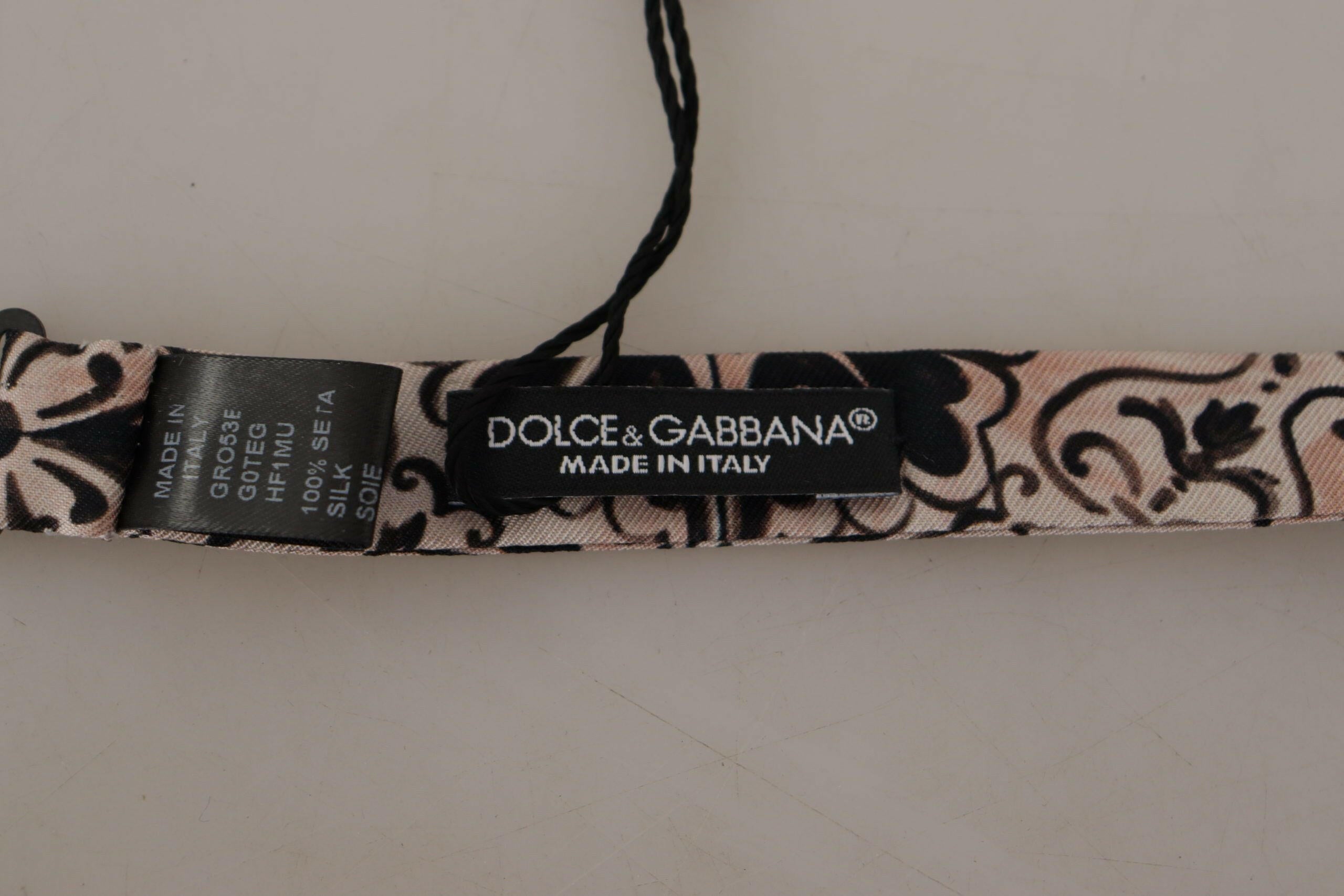 Dolce & Gabbana Multicolor Pattern 100% Silk Neck Papillon Bow Tie - GENUINE AUTHENTIC BRAND LLC  