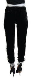 Dolce & Gabbana Black DG Logo Velvet Trouser Pants - GENUINE AUTHENTIC BRAND LLC  