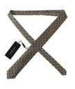 Dolce & Gabbana Beige Fantasy Pattern Adjustable Necktie Accessory Tie - GENUINE AUTHENTIC BRAND LLC  
