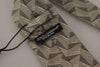 Dolce & Gabbana Beige Fantasy Pattern Adjustable Necktie Accessory Tie - GENUINE AUTHENTIC BRAND LLC  