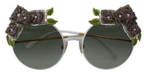 Dolce & Gabbana Gold Floral Embellished Metal Frame Round DG2186 Sunglasses - GENUINE AUTHENTIC BRAND LLC  
